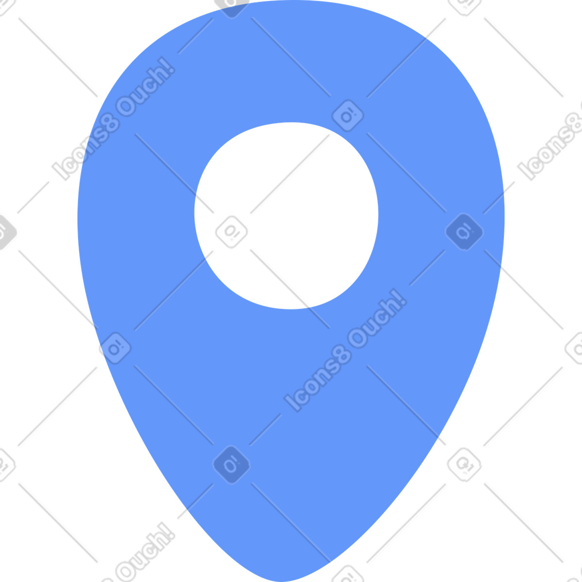 Plain スタイルの 青いジオタグ のイラストをPNG、SVG形式でダウンロード