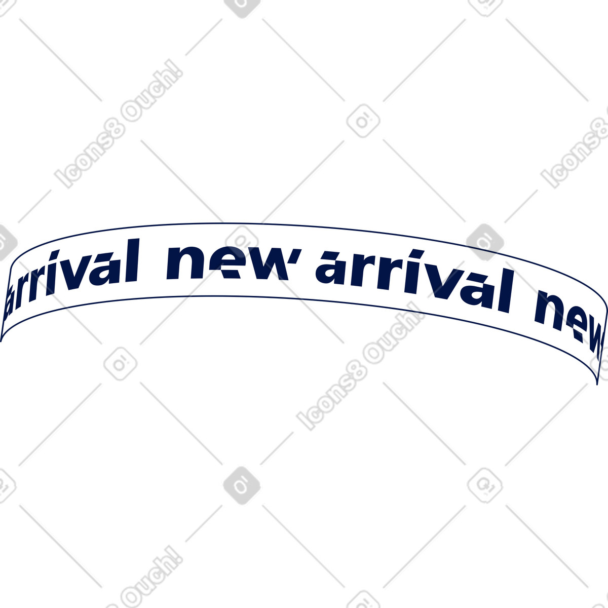Text „new arrival“-schriftzug oben-Illustration im Glow-Stil als Download in PNG, SVG