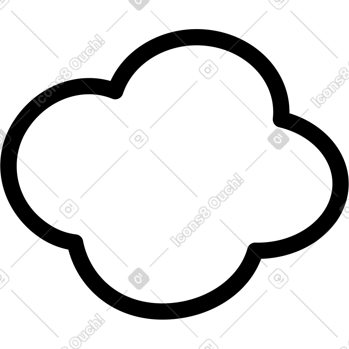 Fluffy white cloud illustration in Transistor style download in PNG, SVG