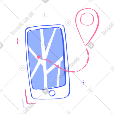 GPS app on a phone PNG, SVG