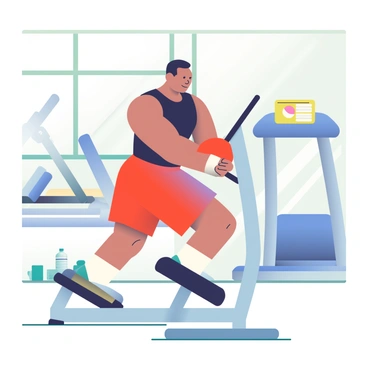 A boxer using a cross trainer machine for endurance training in a gym