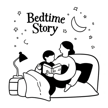 A parent and child agreeing on a bedtime story, both smiling in understanding