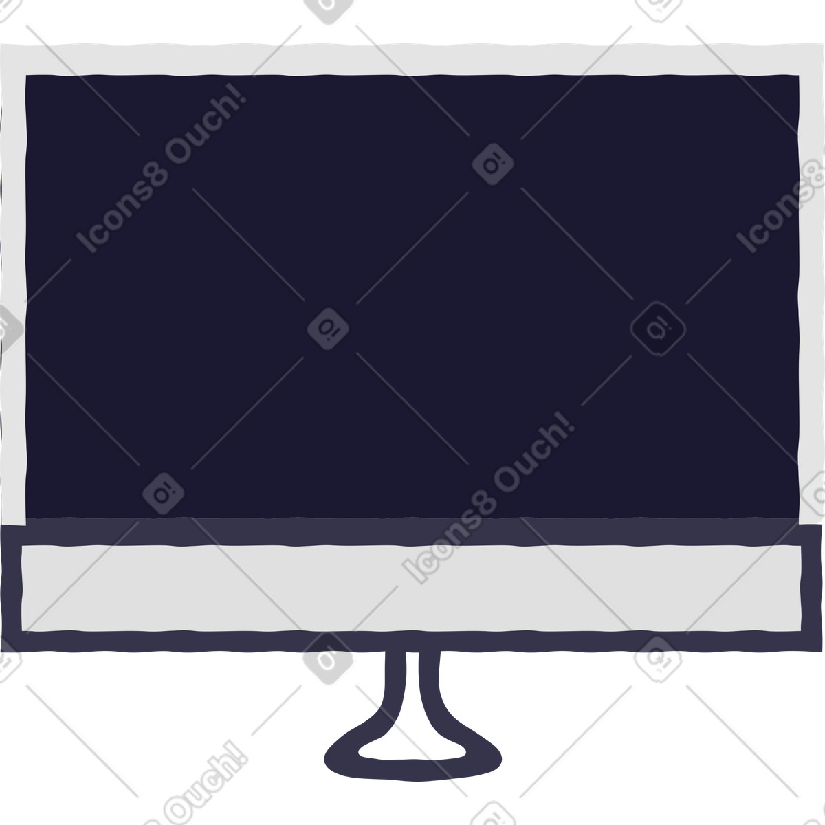 Monitor-Illustration im Stripy-Stil als Download in PNG, SVG