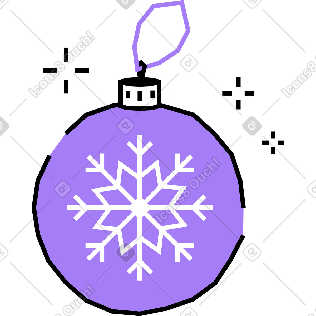 Ilustração de Enfeite natal com floco neve em no estilo Amethyst para baixar em PNG, SVG