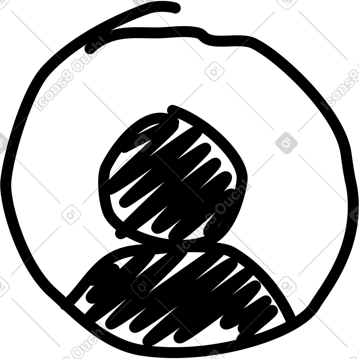 Illustration Profile picture sketch with messy scribble dans le style Rough à télécharger aux formats PNG, SVG