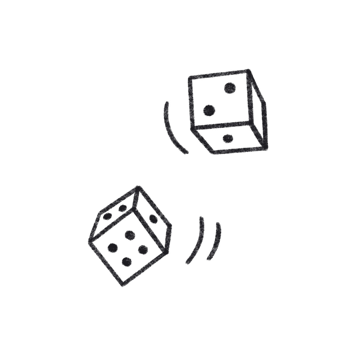 Two dice cubes illustration in Bonbon Line style download in PNG, SVG