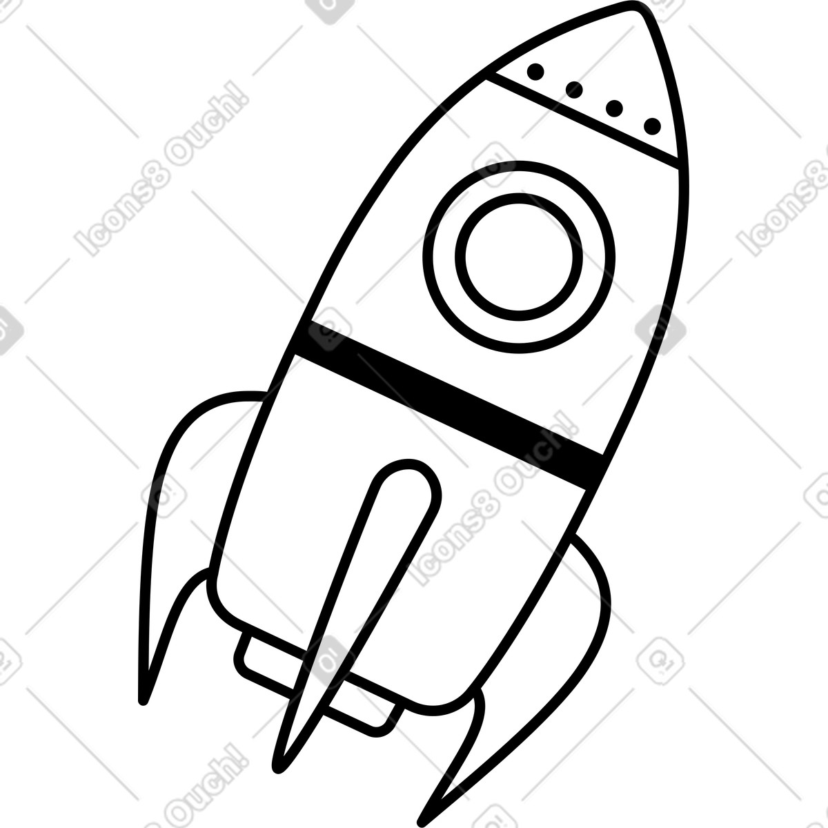 下载 Transistor 风格的 Space rocket with porthole 插画，支持 PNG、SVG 格式
