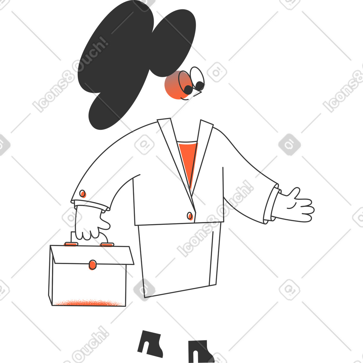 Illustration Femme d'affaires dans le style Crayon à télécharger aux formats PNG, SVG