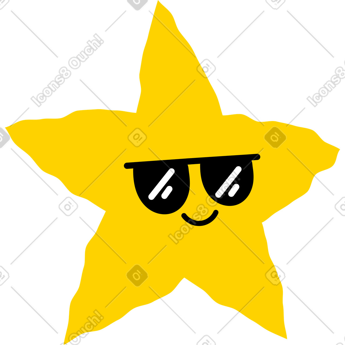 Sternkopf-Illustration im Giggle-Stil als Download in PNG, SVG