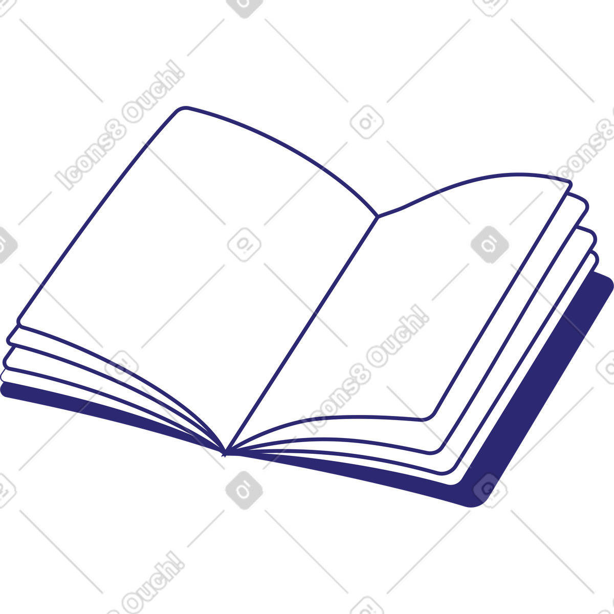 Libro aperto illustrazione in stile Cut scarica in PNG, SVG