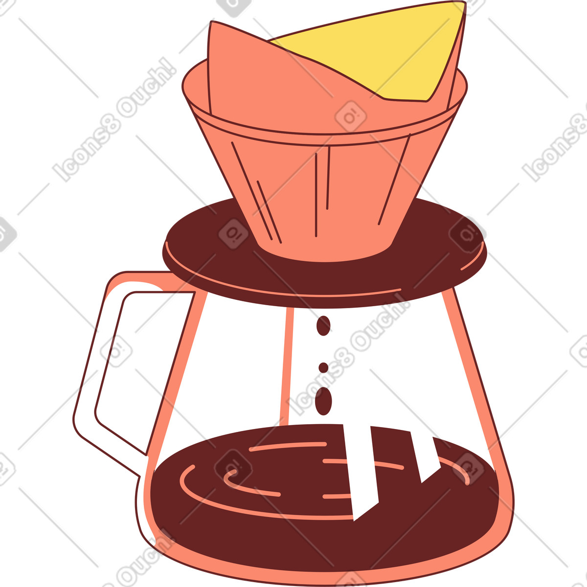 Drip coffee illustration in Storyline style download in PNG, SVG