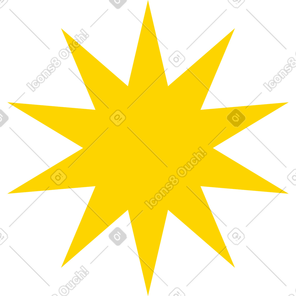 Gelbe sternform-Illustration im Framework-Stil als Download in PNG, SVG