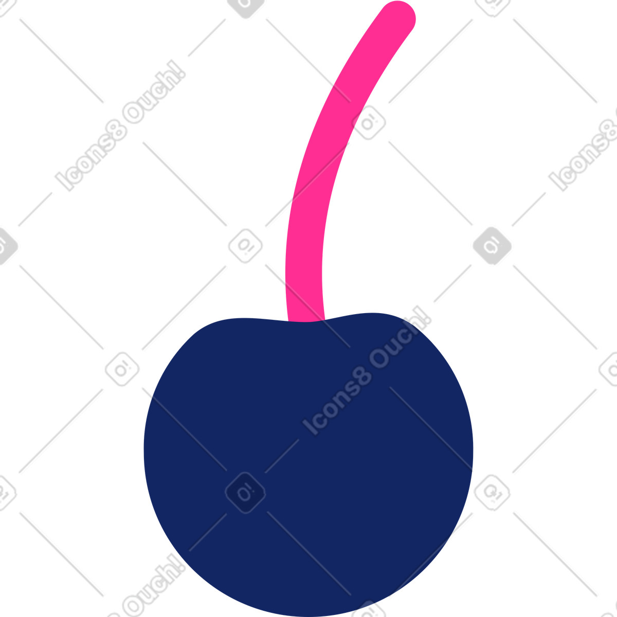 Cherry illustration in Cyborg style download in PNG, SVG