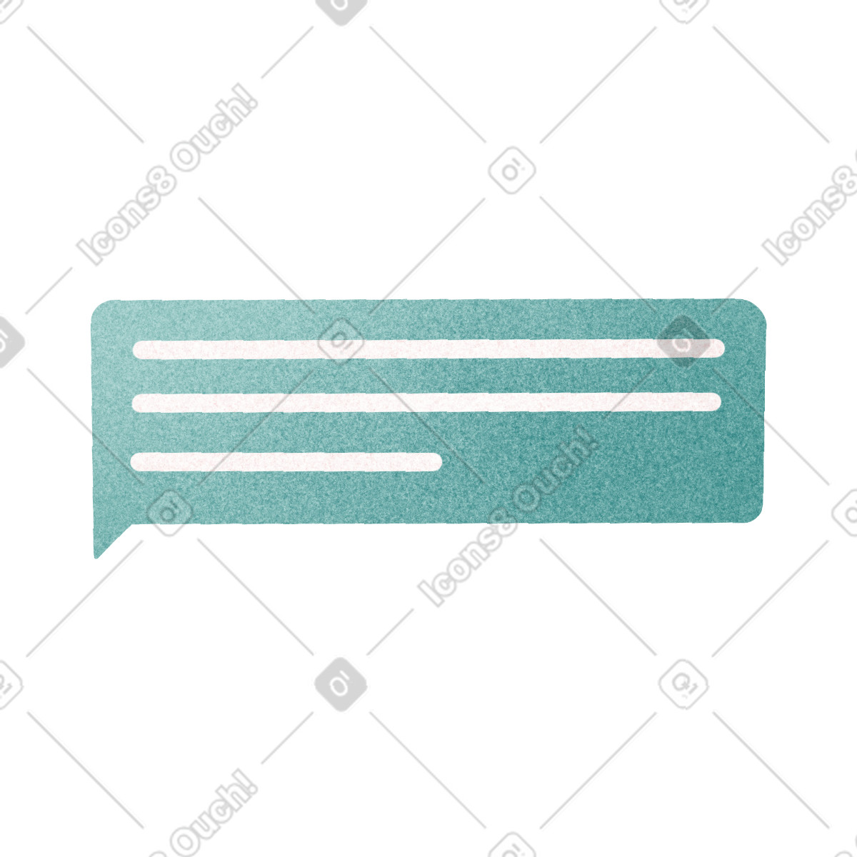 Green bubble with text illustration in Willowy style download in PNG, SVG