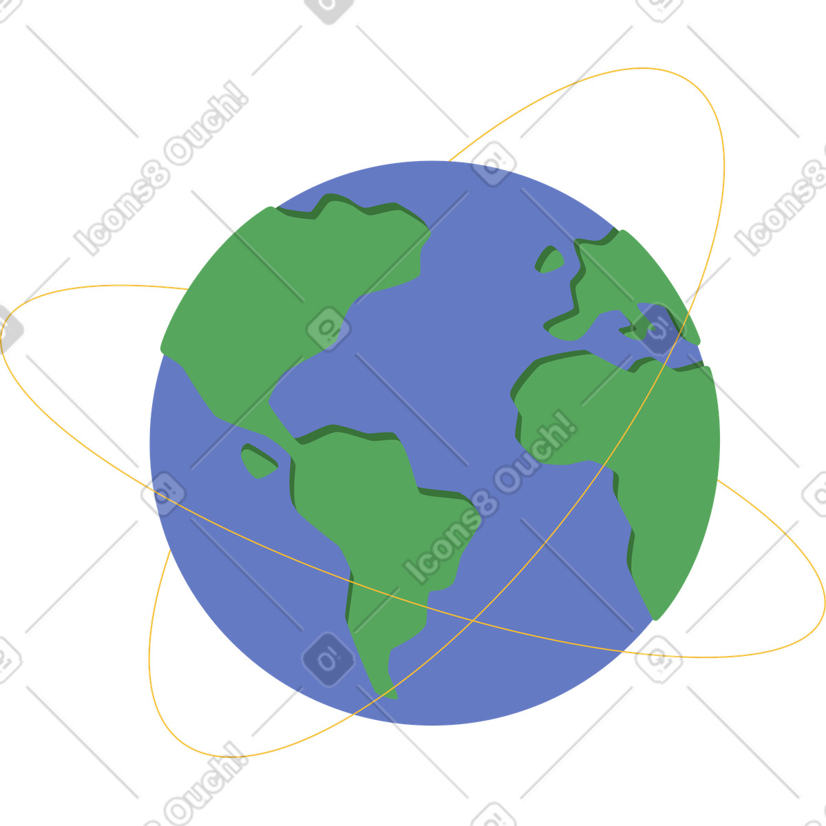 Planet mit linie-Illustration im Social-Stil als Download in PNG, SVG