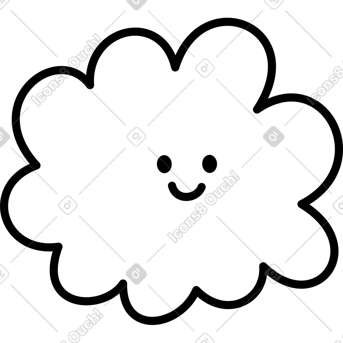 Cloud illustration in Mochi style download in PNG, SVG