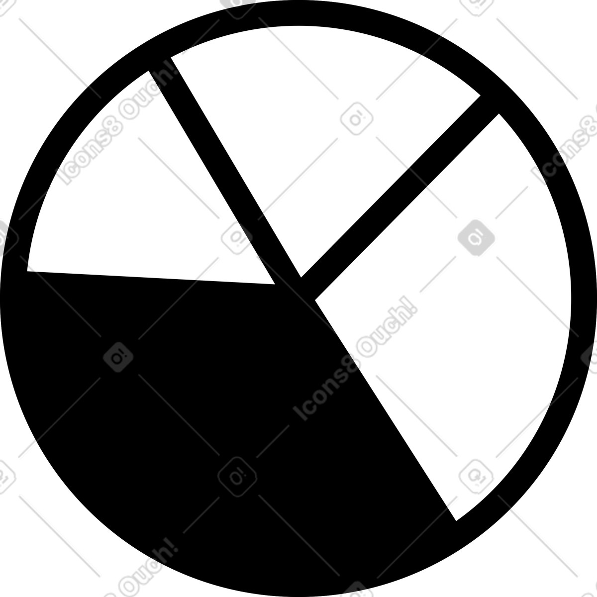 下载 Notion Line Art 风格的 Pie chart segments divided into unequal slices for data comparison 插画，支持 PNG、SVG 格式