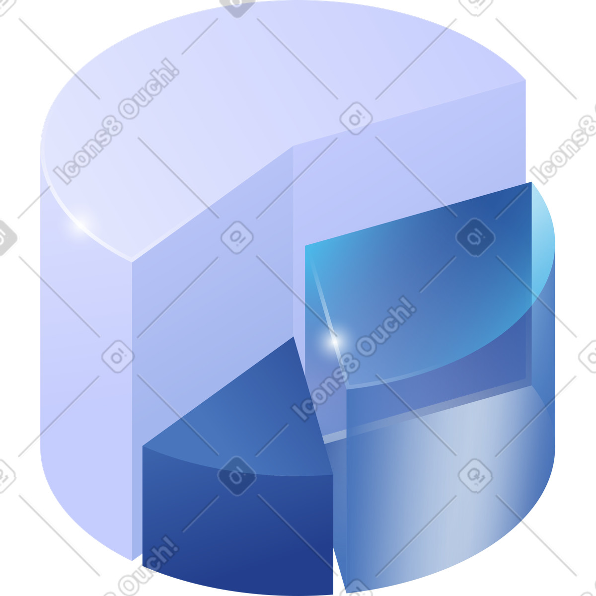 下载 Quantum 风格的 体积饼图 插画，支持 PNG、SVG 格式