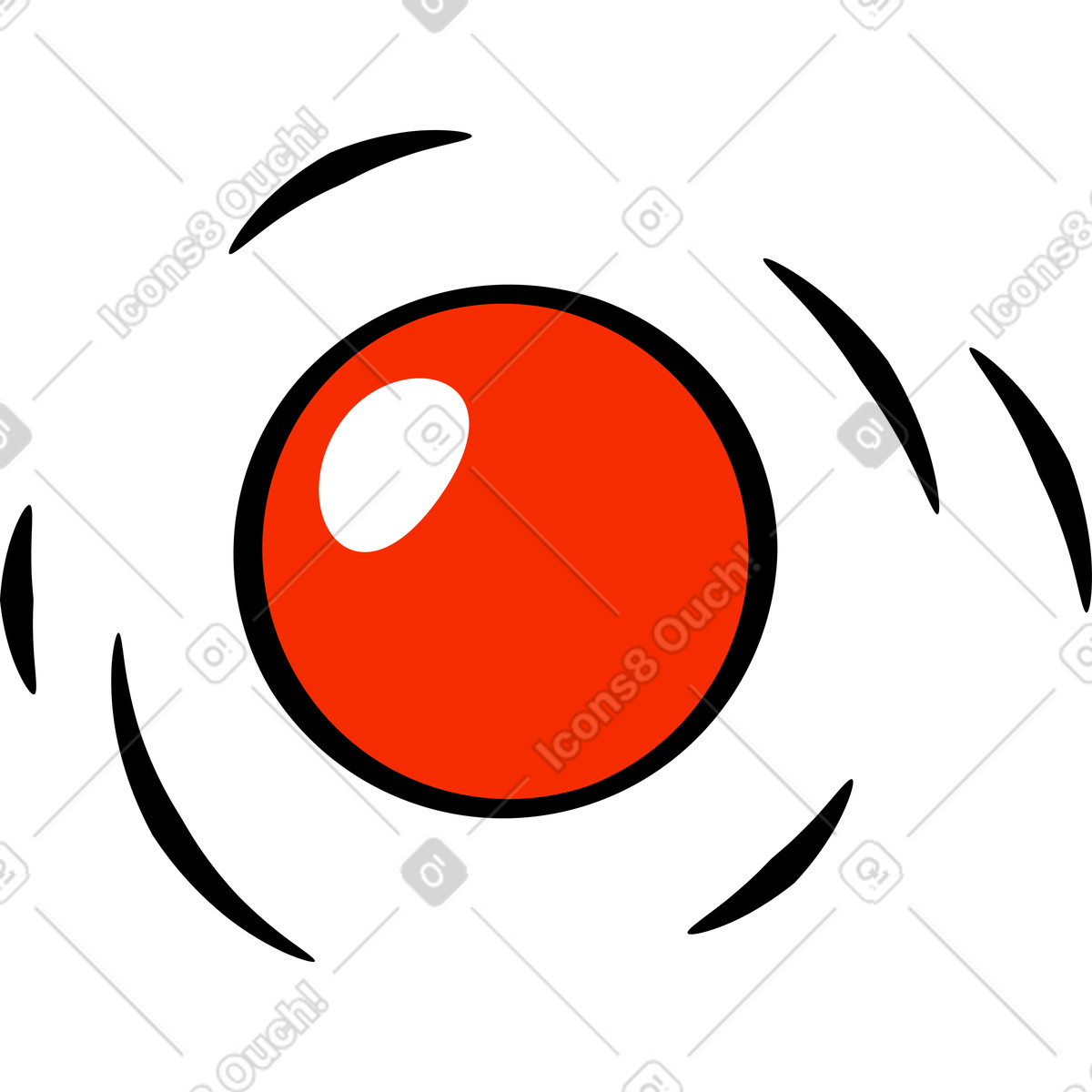 Red molecule illustration in Looney style download in PNG, SVG