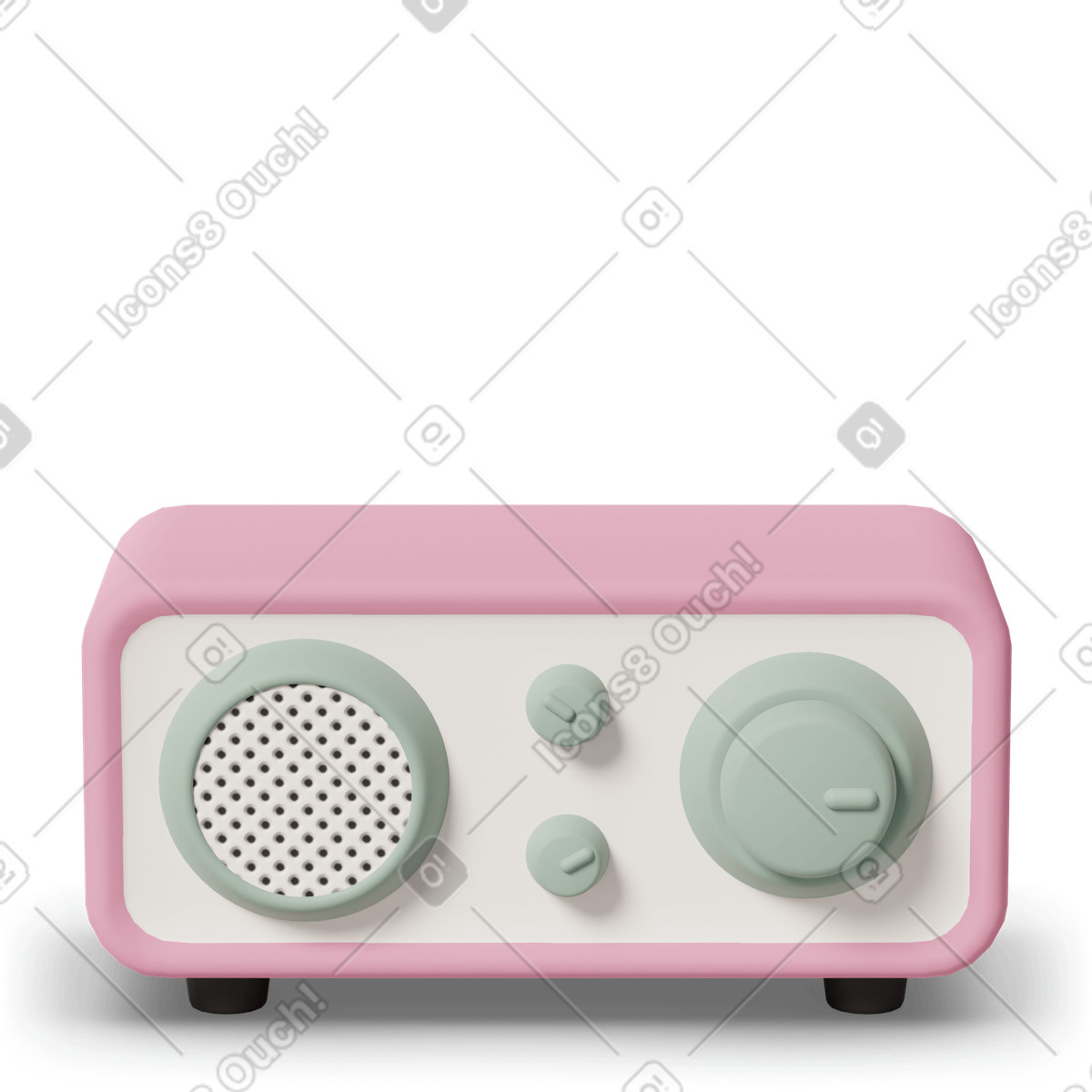 Ilustración Radio en estilo 3D Casual life a descargar en PNG y SVG