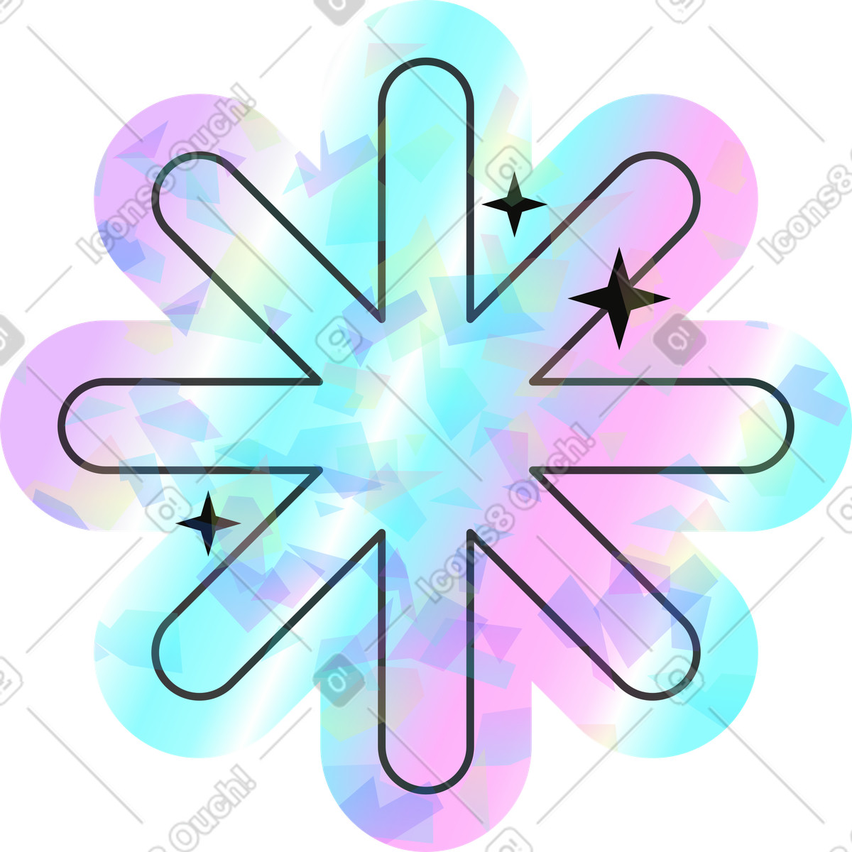 Holostickers スタイルの Decor のイラストをPNG、SVG形式でダウンロード