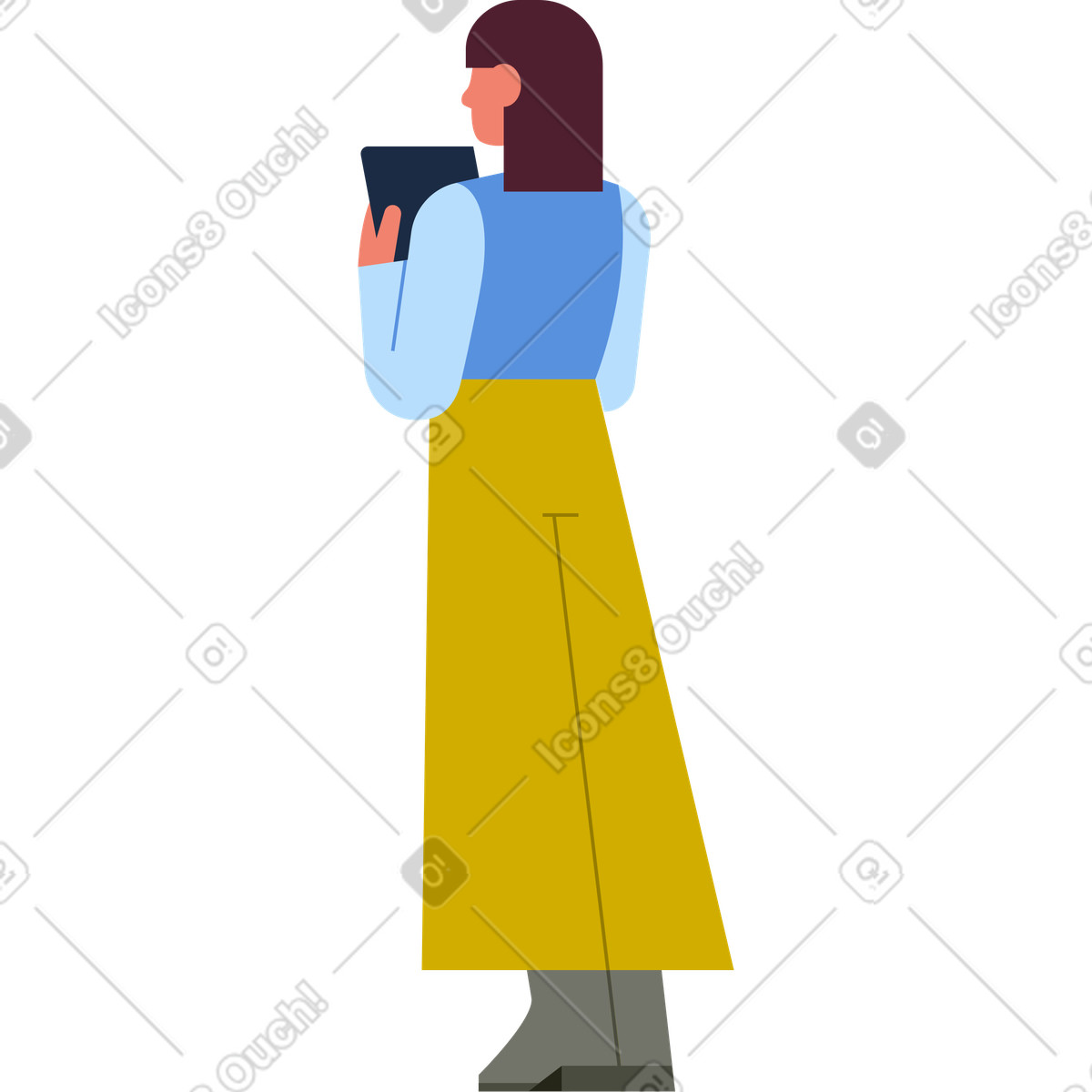 Ilustración Mujer de pie en estilo Vector a descargar en PNG y SVG