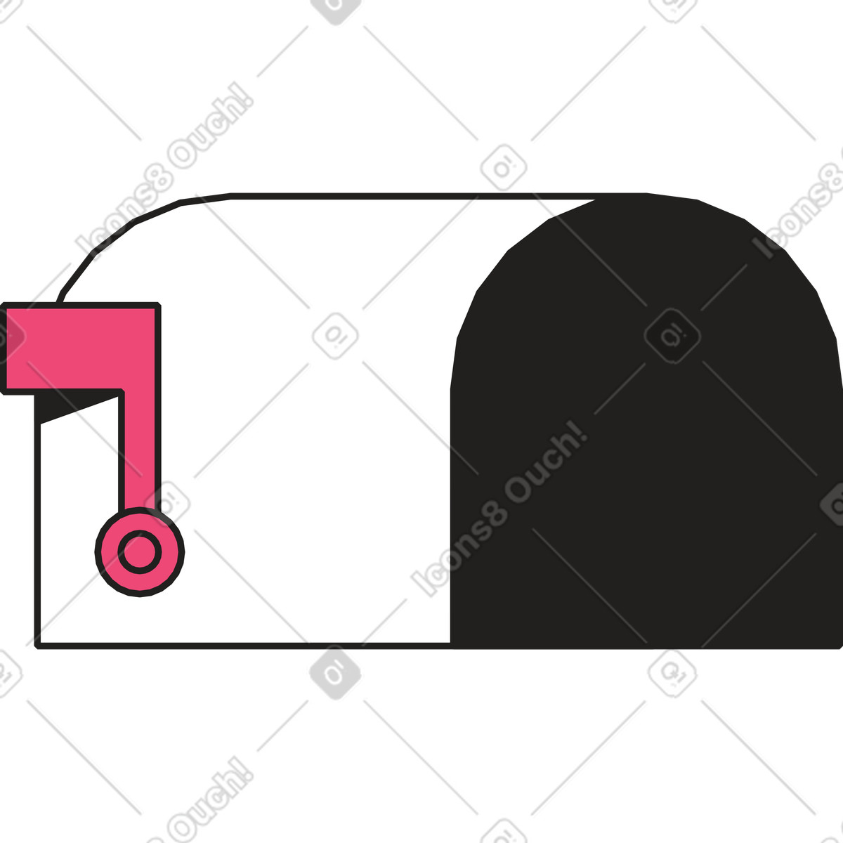 Mailbox with flag illustration in Dazzle Line style download in PNG, SVG