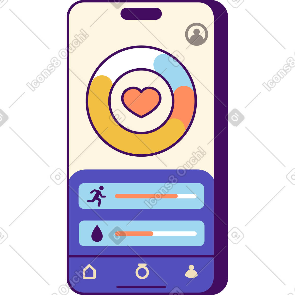 Ilustração de Aplicativo saúde em no estilo Simplistic para baixar em PNG, SVG