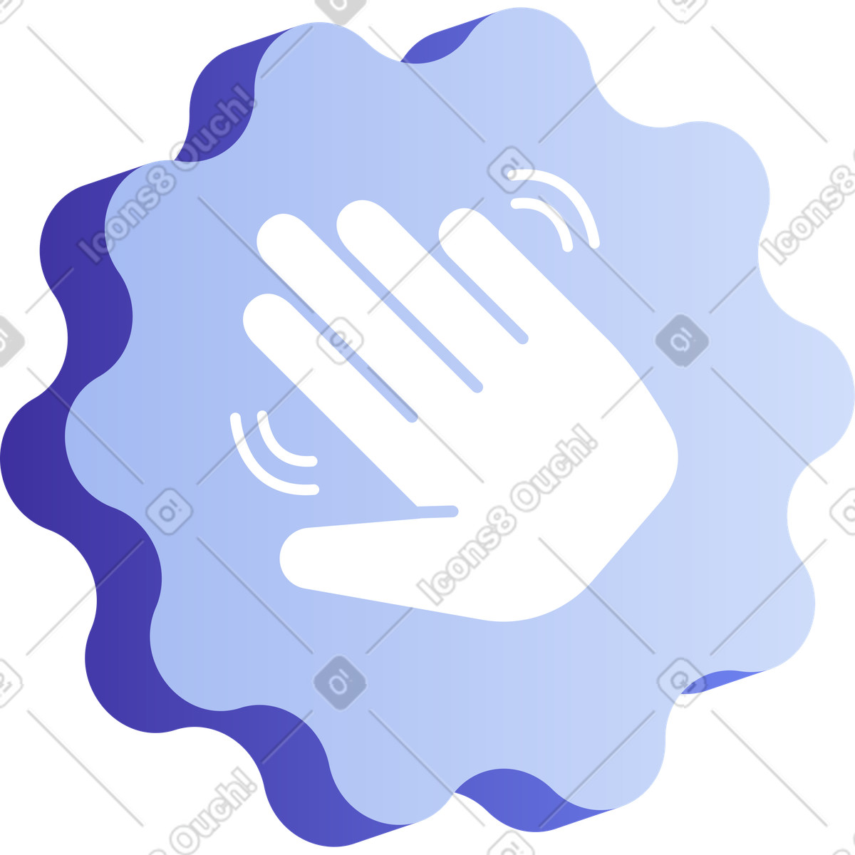 Object with waving hand-Illustration im Levels-Stil als Download in PNG, SVG
