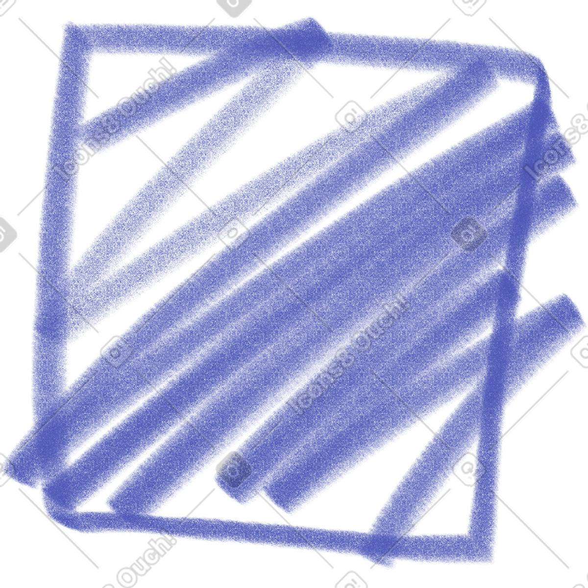 Purple square with a stroke illustration in Doodle style download in PNG, SVG