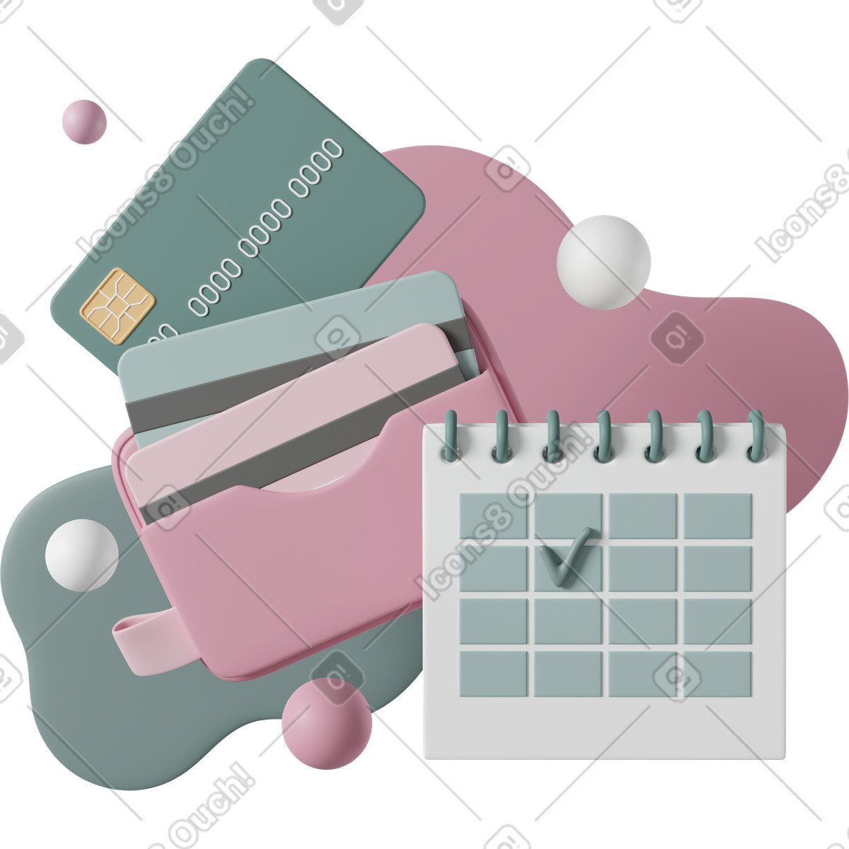 Shopping calendar-Illustration im 3D Casual life-Stil als Download in PNG, SVG