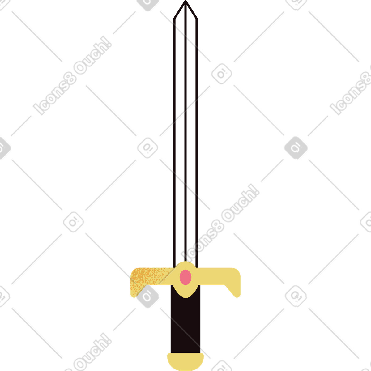 Illustration Épée dans le style Delight à télécharger aux formats PNG, SVG