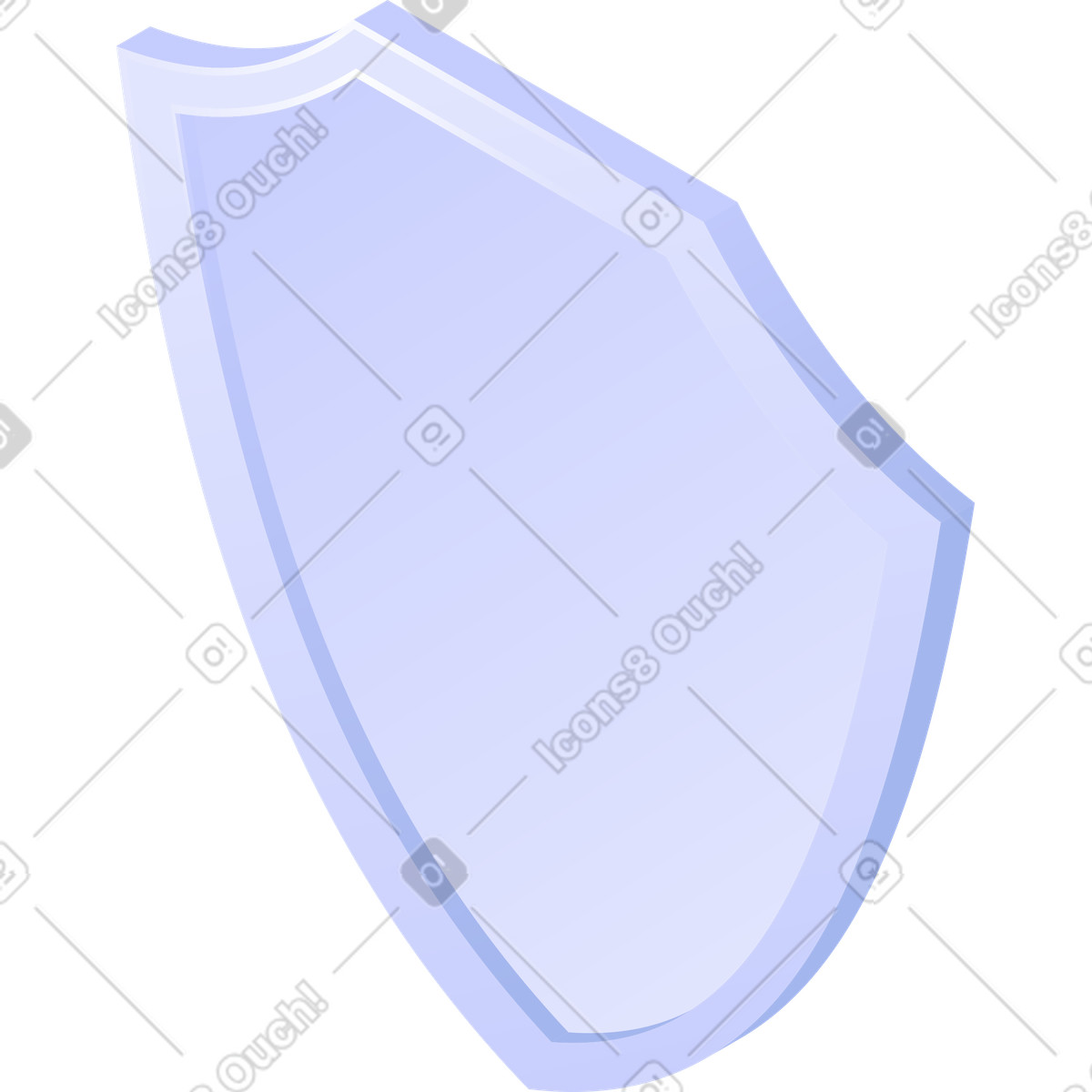 Isometric shield illustration in Quantum style download in PNG, SVG