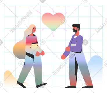 Romantic relationship between a male and a female PNG, SVG