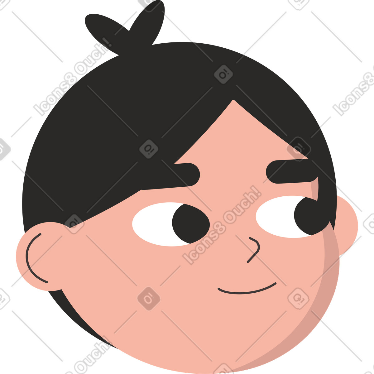 Ilustración Cabeza humana en estilo Dizzy a descargar en PNG y SVG