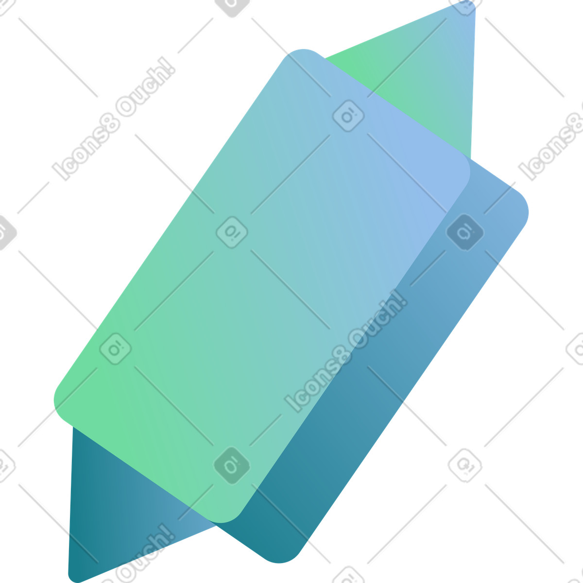 Gradient rectangular candy illustration in PNG, SVG