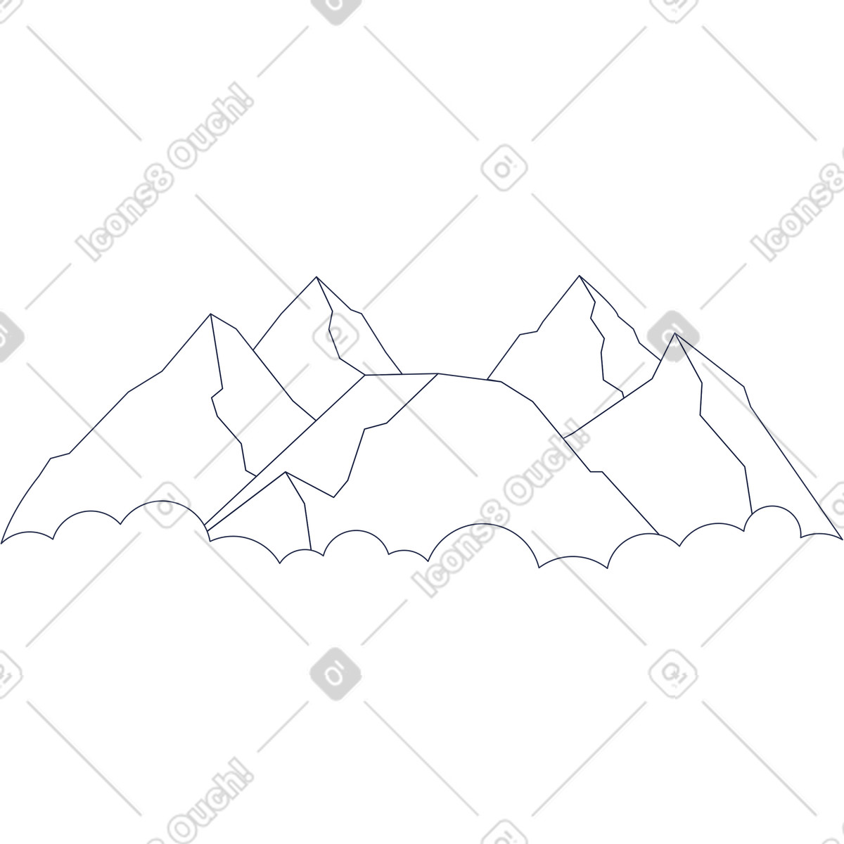Иллюстрация Линия гор в стиле Urban Line — скачать в форматах PNG, SVG