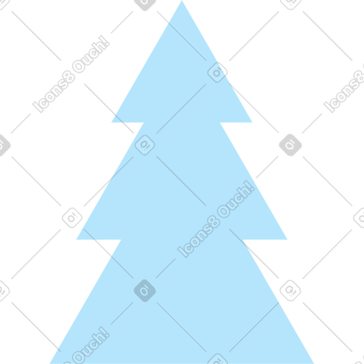 Blauer weihnachtsbaum-Illustration im Droll-Stil als Download in PNG, SVG