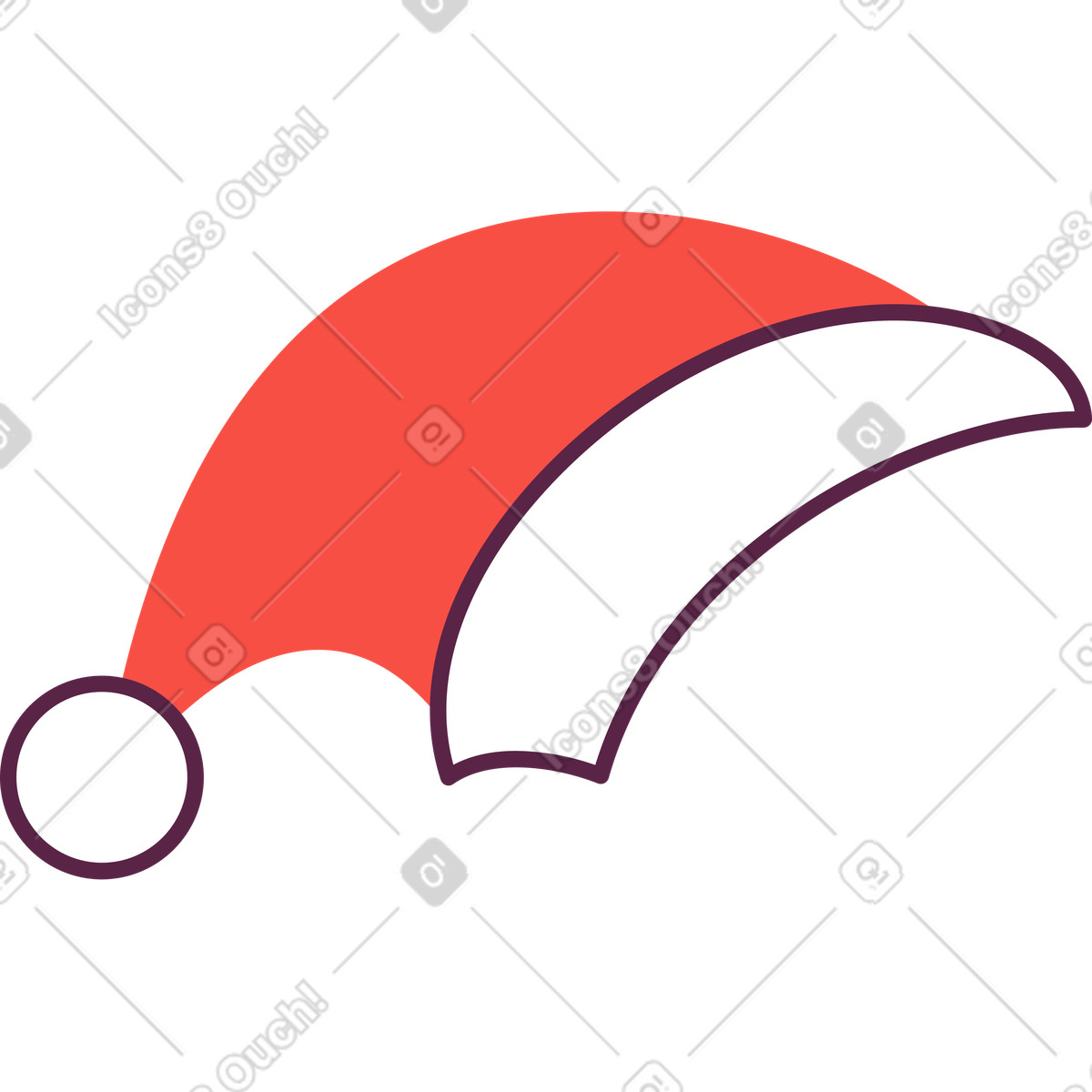 Cappello da babbo natale illustrazione in stile Sammy scarica in PNG, SVG