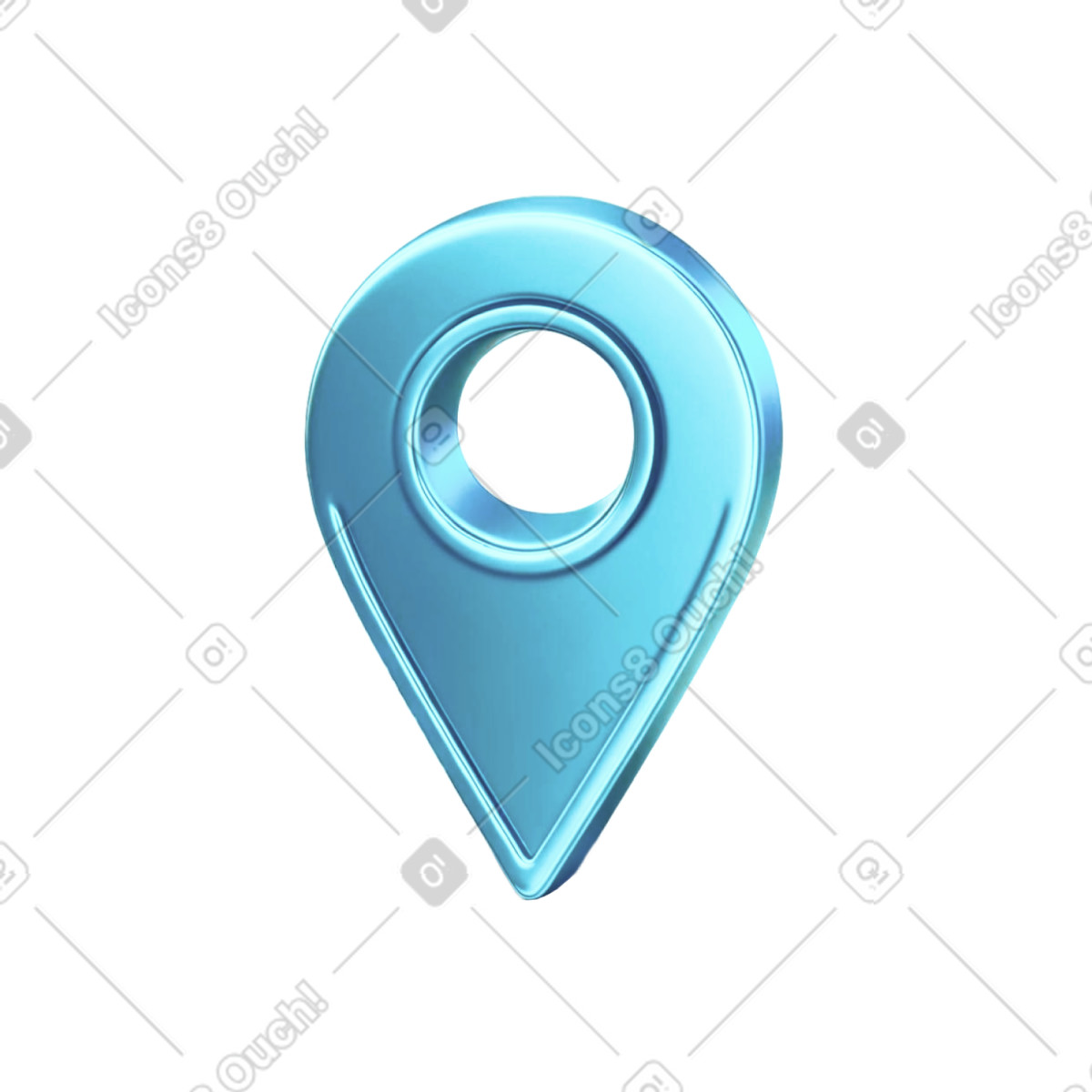下载 Chromed 风格的 3d 位置图标 插画，支持 PNG、SVG 格式