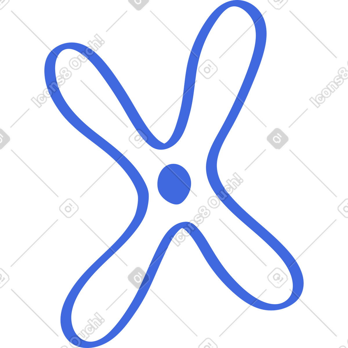 Ilustración Chromosome shape abstract blue gene symbol with curved lines en estilo Ballpoint Pen a descargar en PNG y SVG