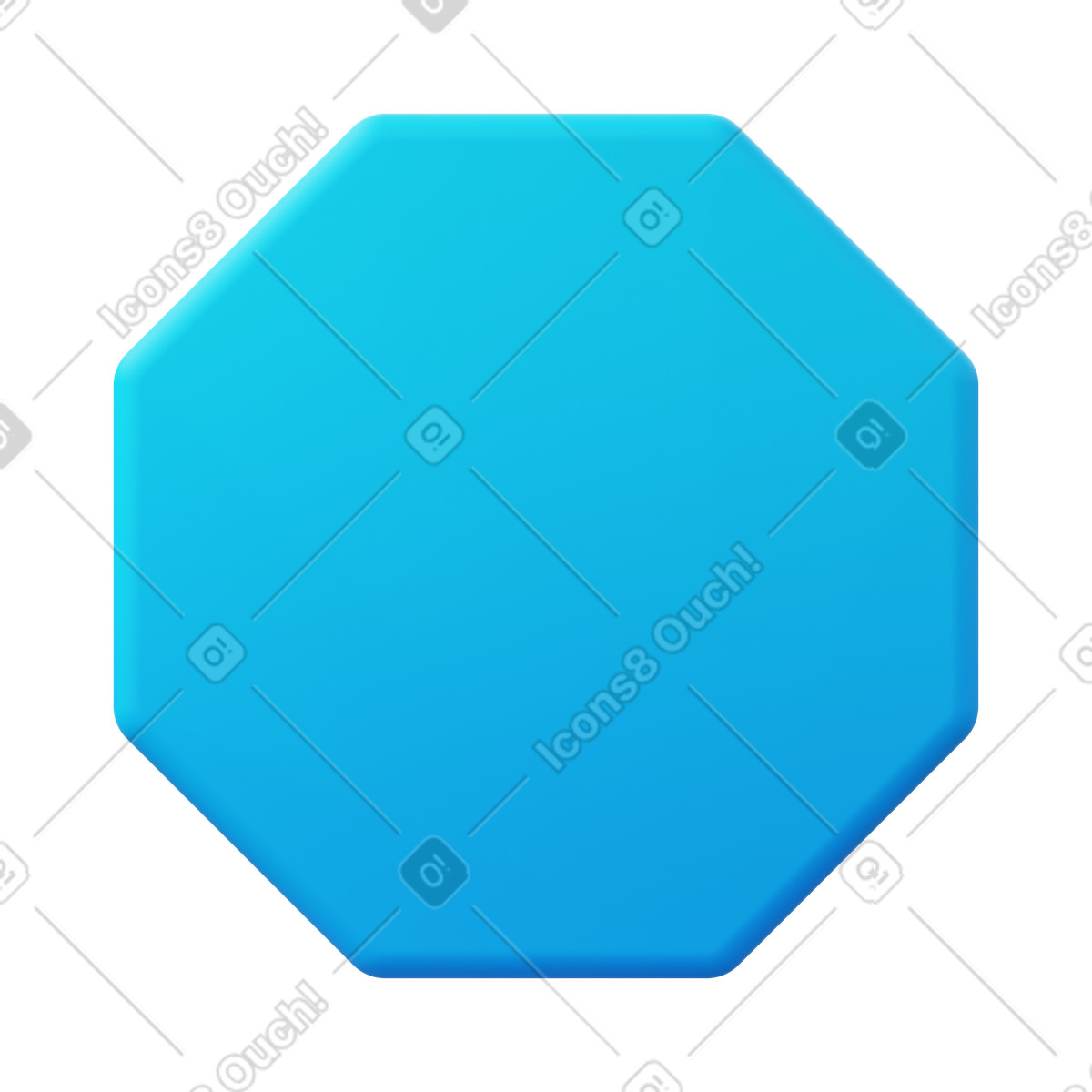 Octagon illustration in 3D Fluency style download in PNG, SVG