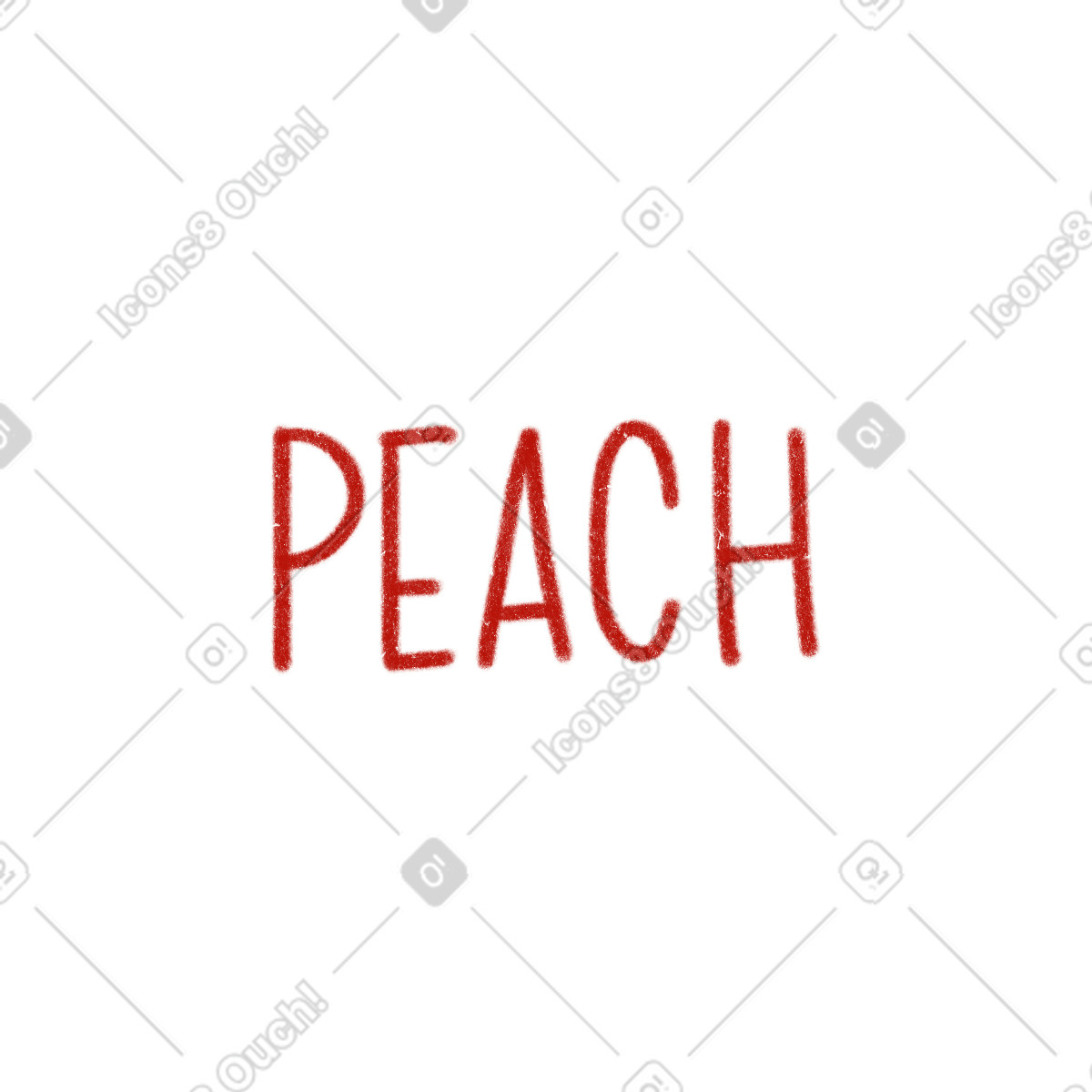 Pfirsich-schriftzug-Illustration im Cozy-Stil als Download in PNG, SVG