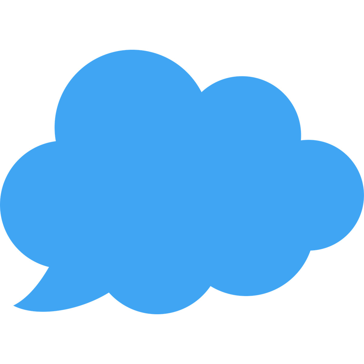 Blue cloud-shaped speech bubble illustration in Fogg style download in PNG, SVG