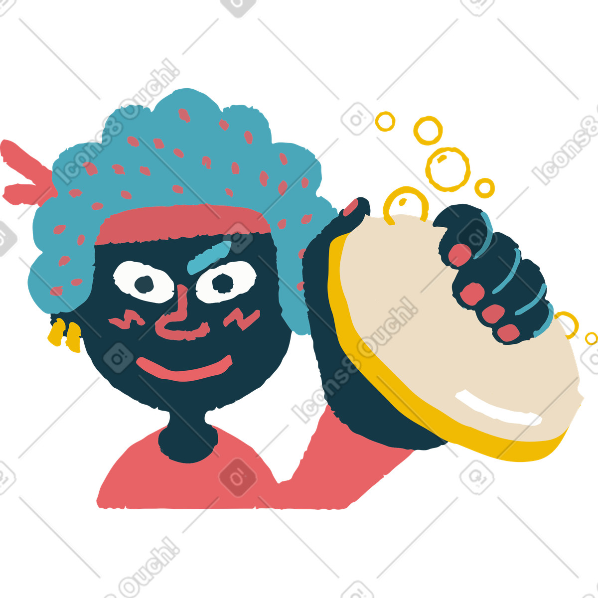 Flamenco 스타일의 Woman with soap 일러스트레이션 PNG, SVG 다운로드