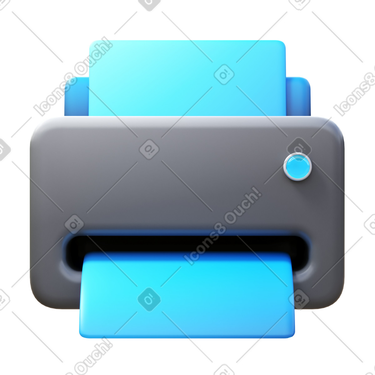 Print illustration in 3D Fluency style download in PNG, SVG