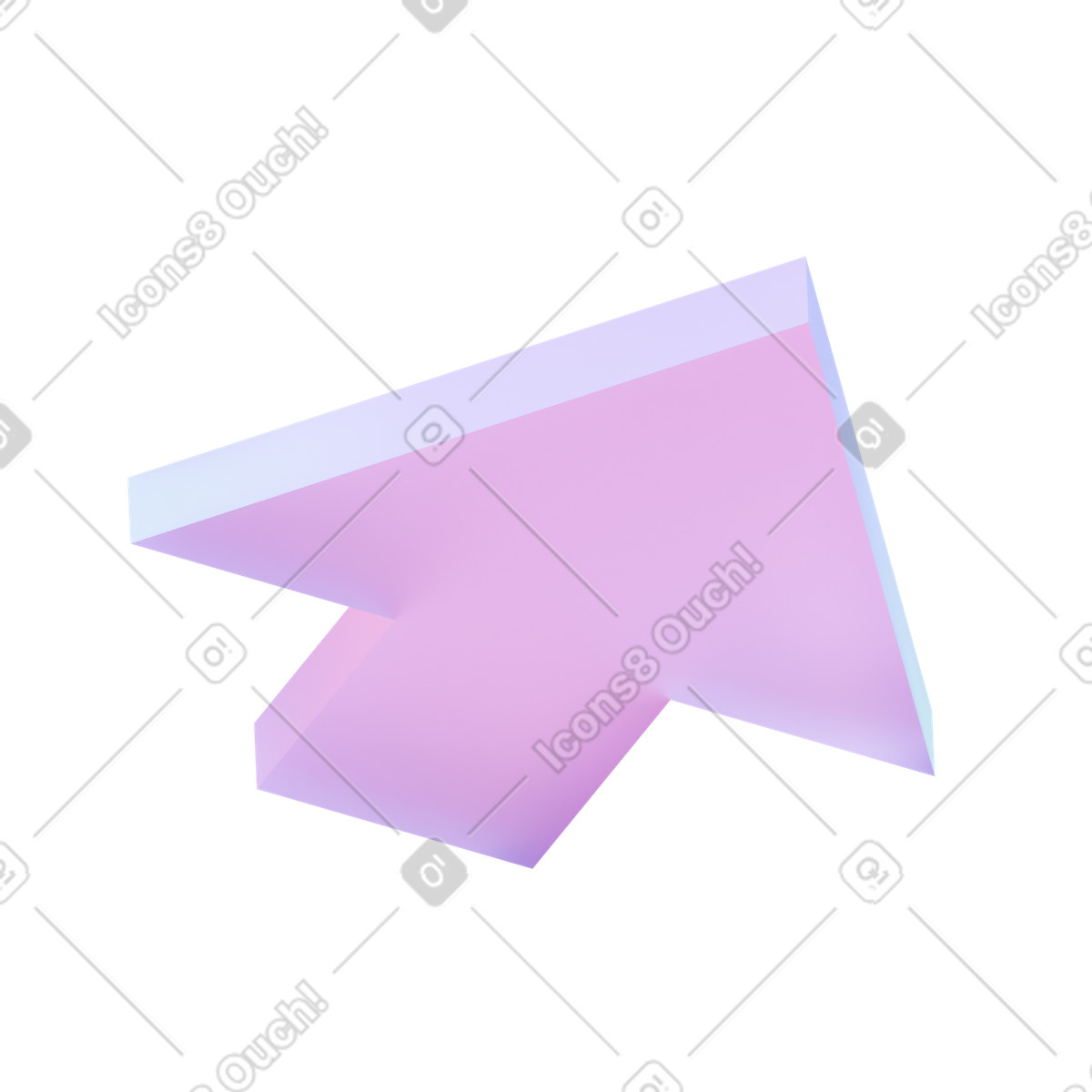 Illustration Flèche rose volumétrique dans le style 3D Airy à télécharger aux formats PNG, SVG