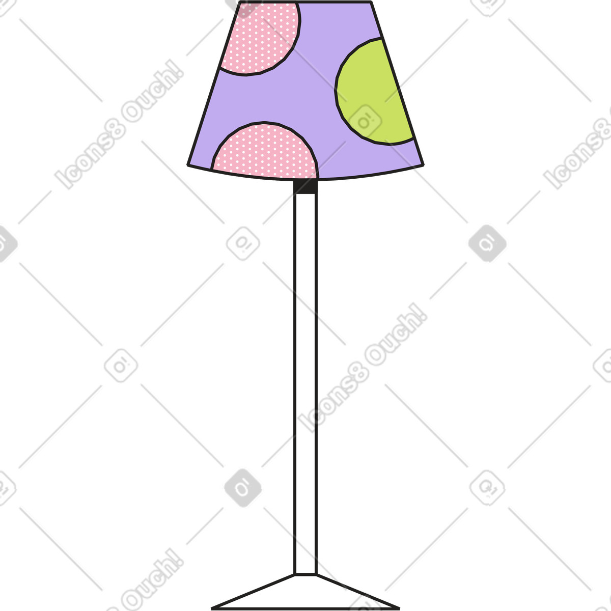 Lampada da pavimento illustrazione in stile Dazzle scarica in PNG, SVG