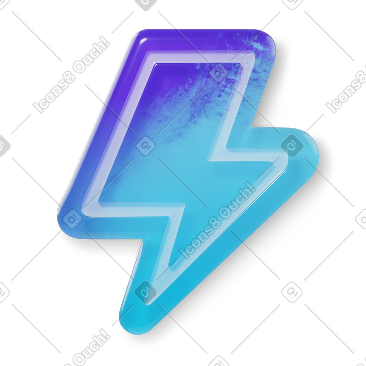 3D Lightning illustration in Microsoft Fluent style download in PNG, SVG