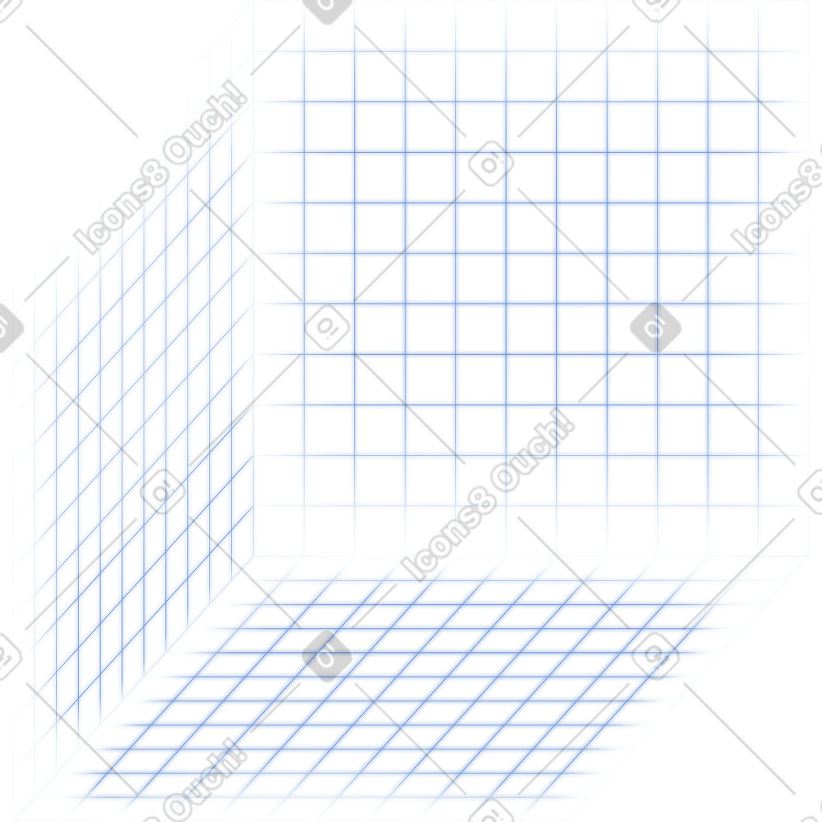 Stanza isometrica wireframe illustrazione in stile Dimension scarica in PNG, SVG